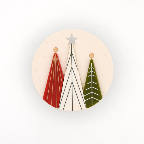 Snow Globe Brooch · Holiday Trees