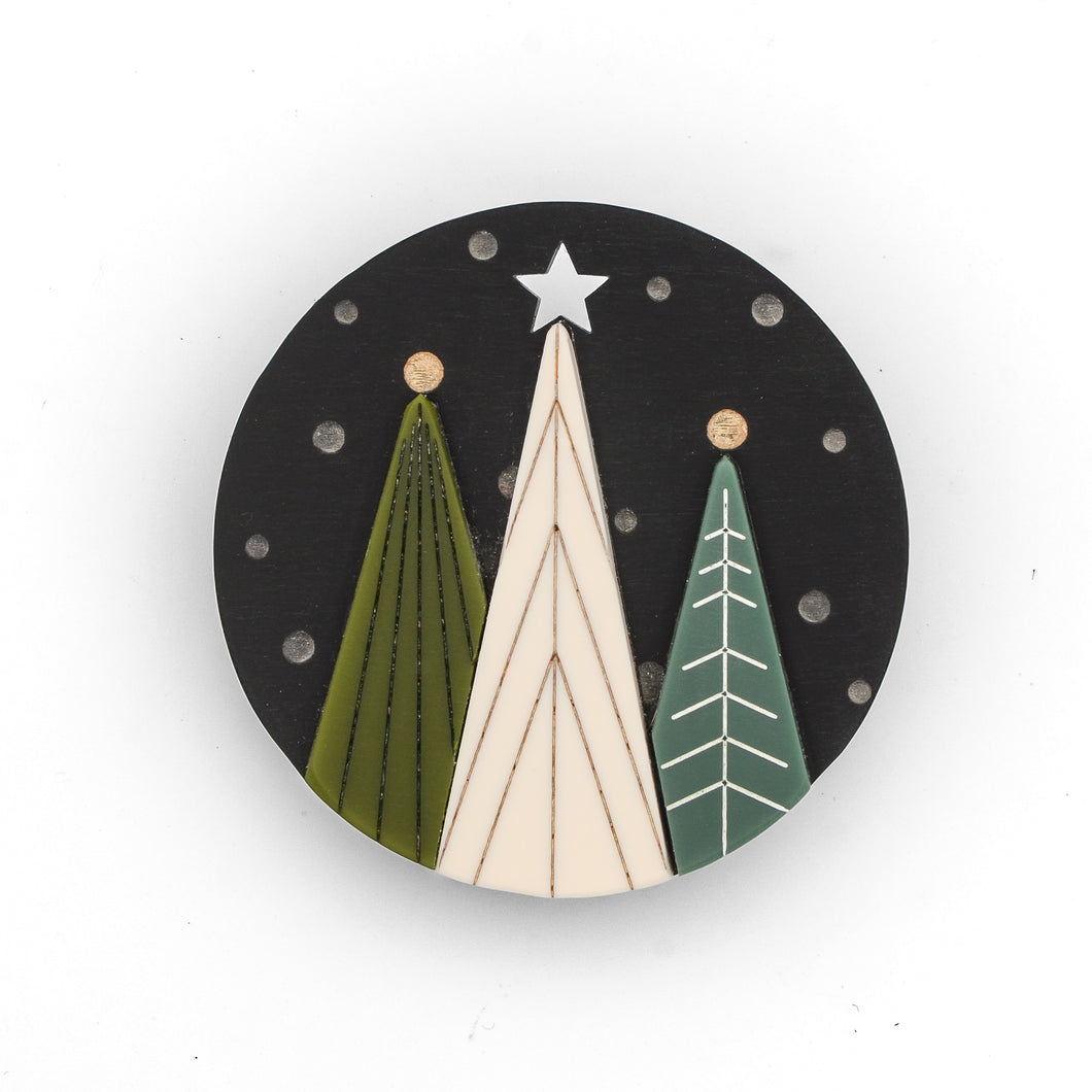 Snow Globe Brooch · Holiday Trees